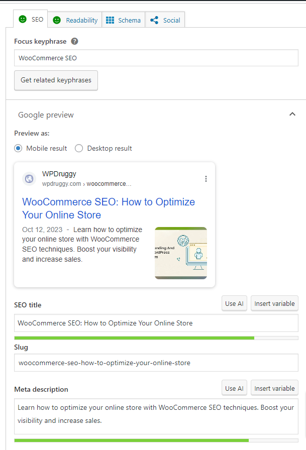 On page Optimization