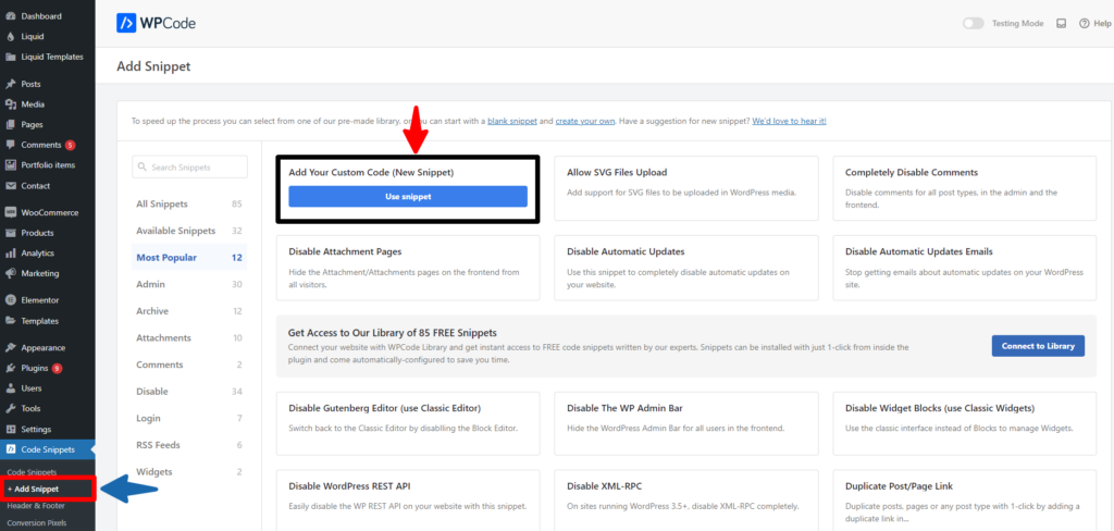 Add Your Custom Code