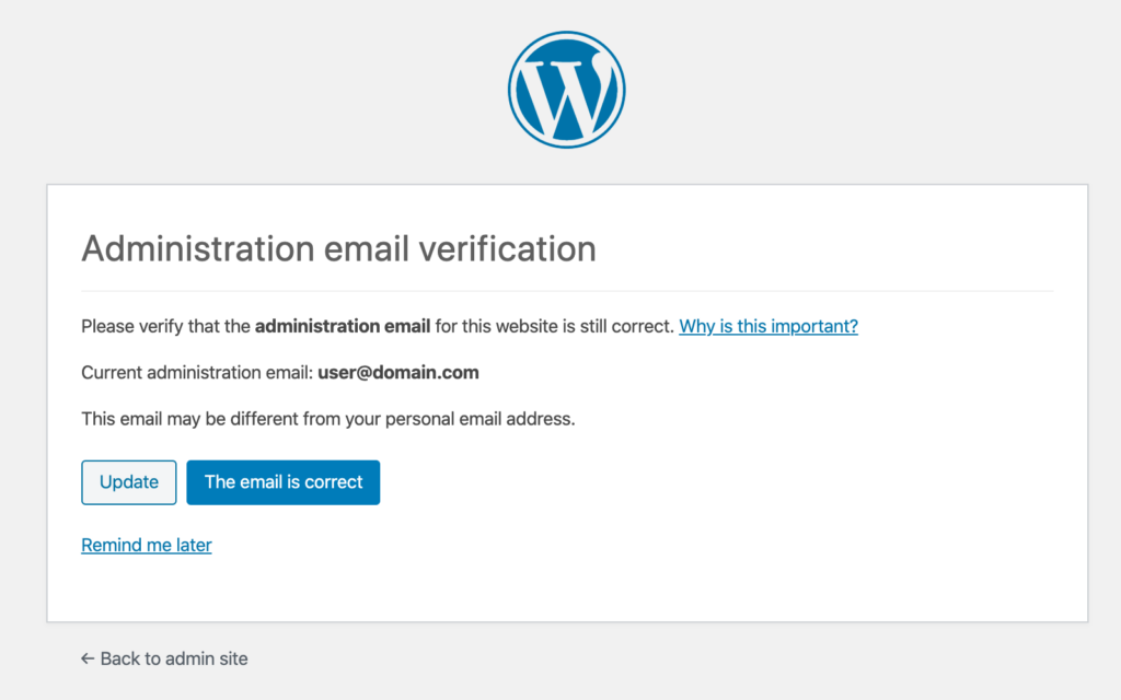 Admin Email Verification