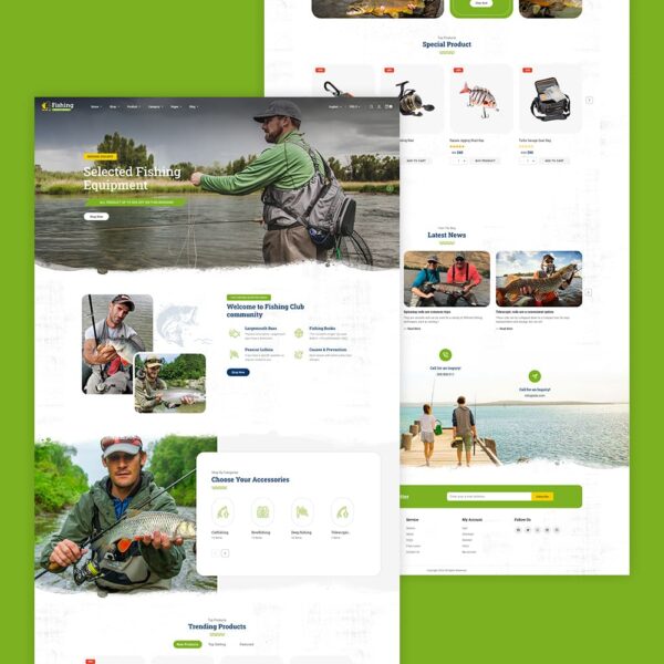 Hunting - Fishing Equipment & Weapon Gadgets WooCommerce Theme