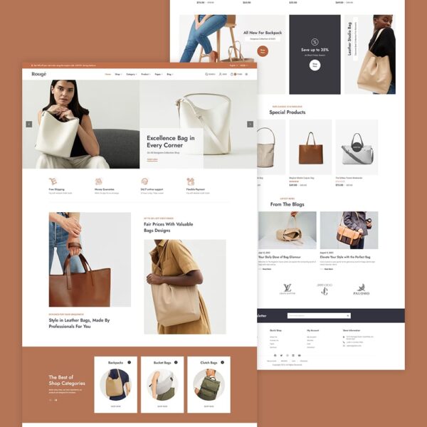 Rouge - Luxury Fashion Leather Bags - WooCommerce Responsive Theme