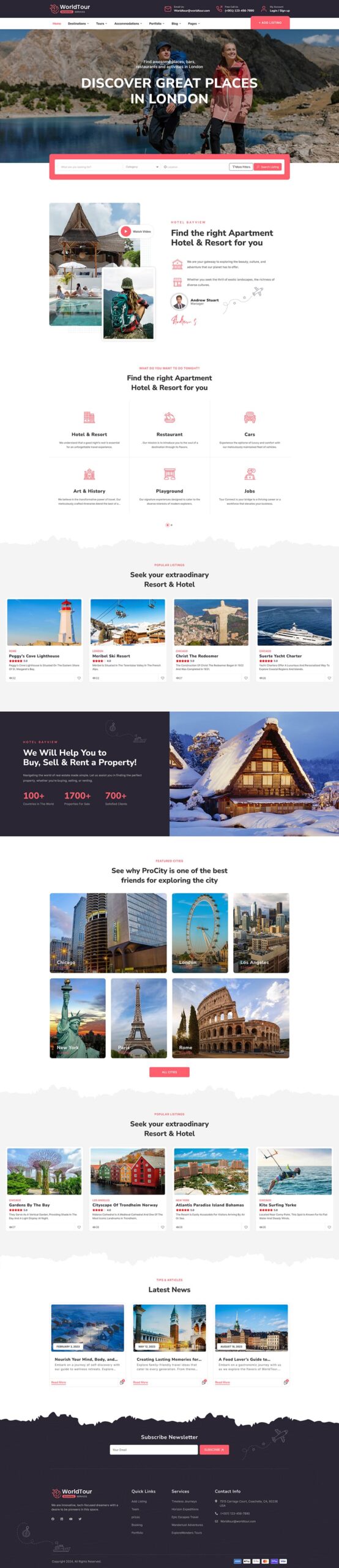 WorldTour - Tour & Travel Agencies - WordPress Theme