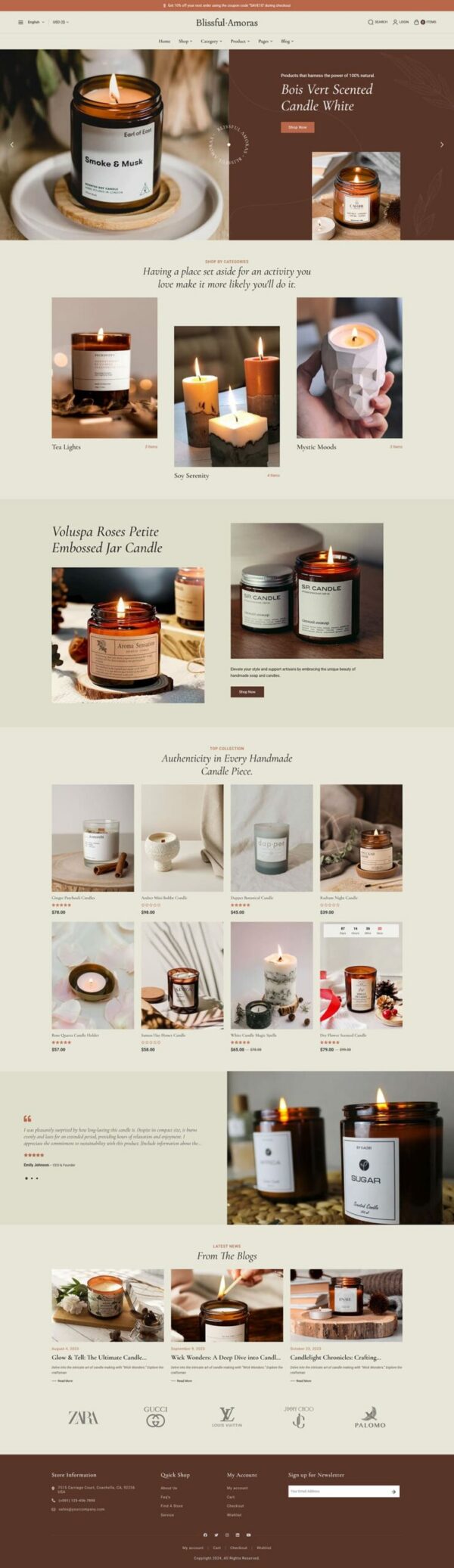 BlissfulAmoras - WooCommerce Theme For Natural & Handmade Soy Candles