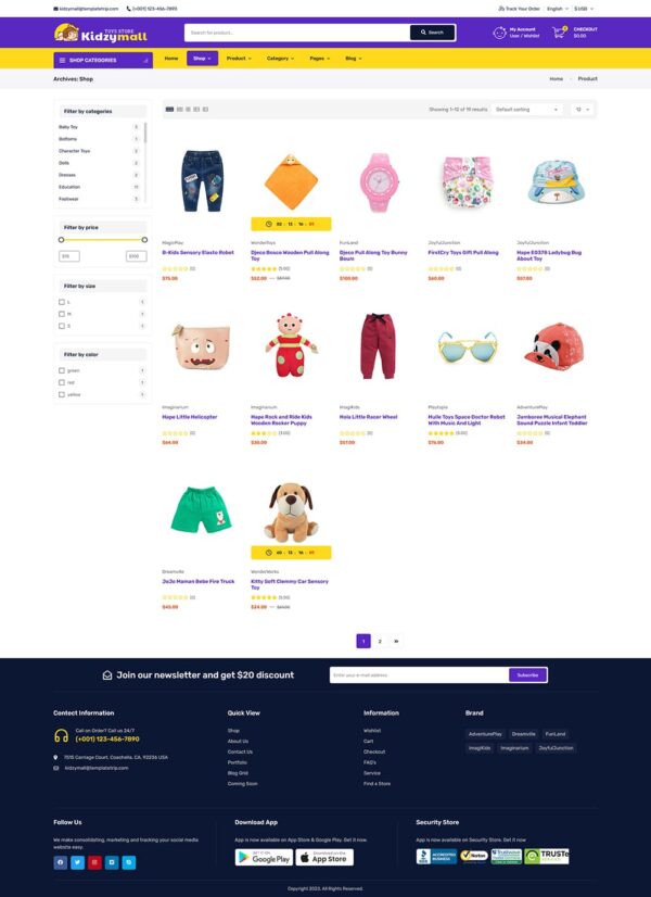 KidzyMall - Mega Kids Toys Store - WooCommerce Responsive Theme