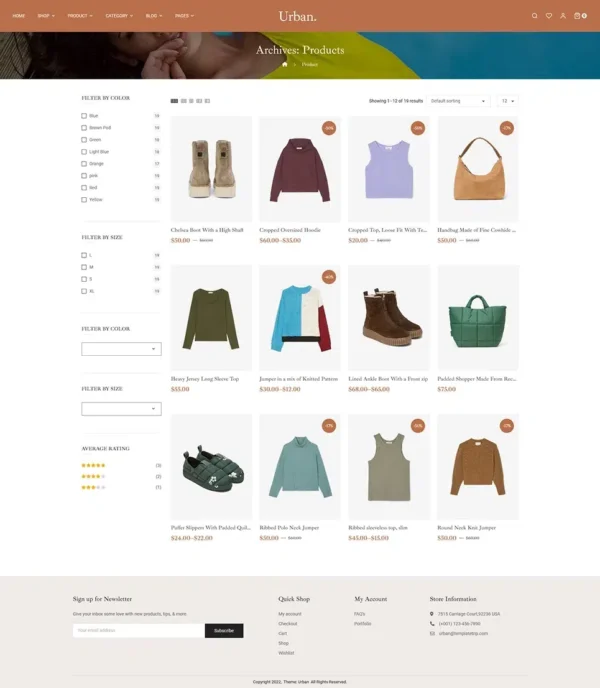 Urban – Luxurious and Trending Fashion – WooCommerce Responsive Theme