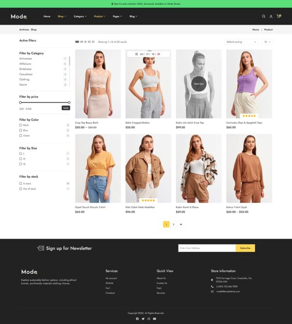 Mode - Minimal Fashion & LifeStyle - WooCommerce Responsive Theme