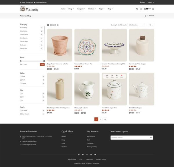 Potmatic - Crockery, Decor & Pottery Art - WooCommerce Theme