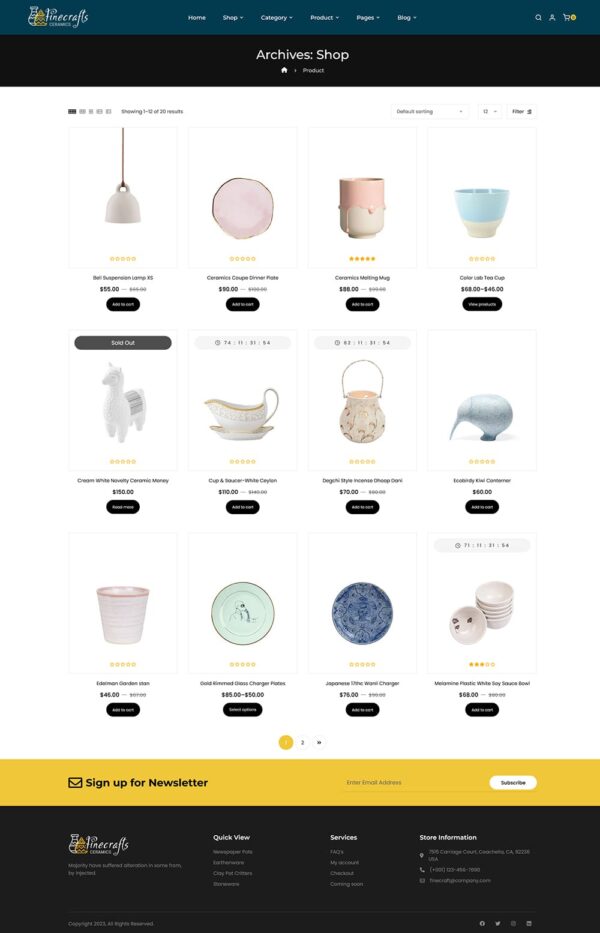 Finecraft - Home Decorative & Ceramics - WooCommerce Theme
