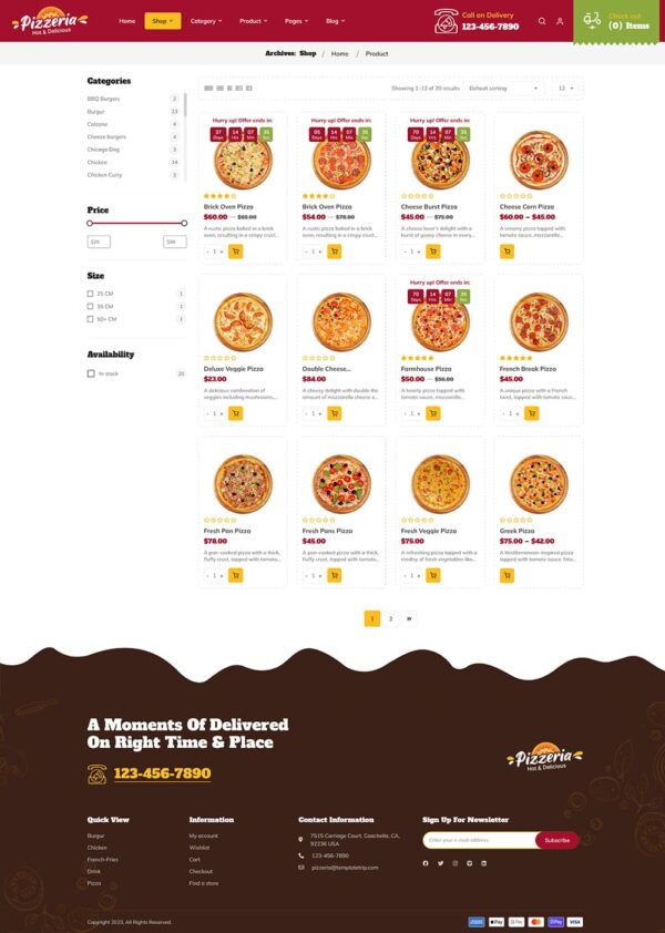 Pizzeria - WooCommerce Theme For Pizza, Fast Food, Restaurant & Cafes