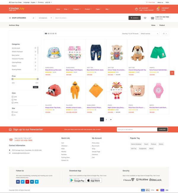 KinderJoy - Kids Fashion & Toys Store - WooCommerce Theme