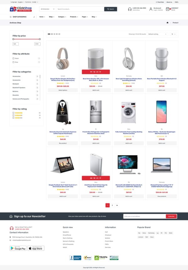 ClickShop - WooCommerce Theme For Electronic & Gadgets Marketplace Store