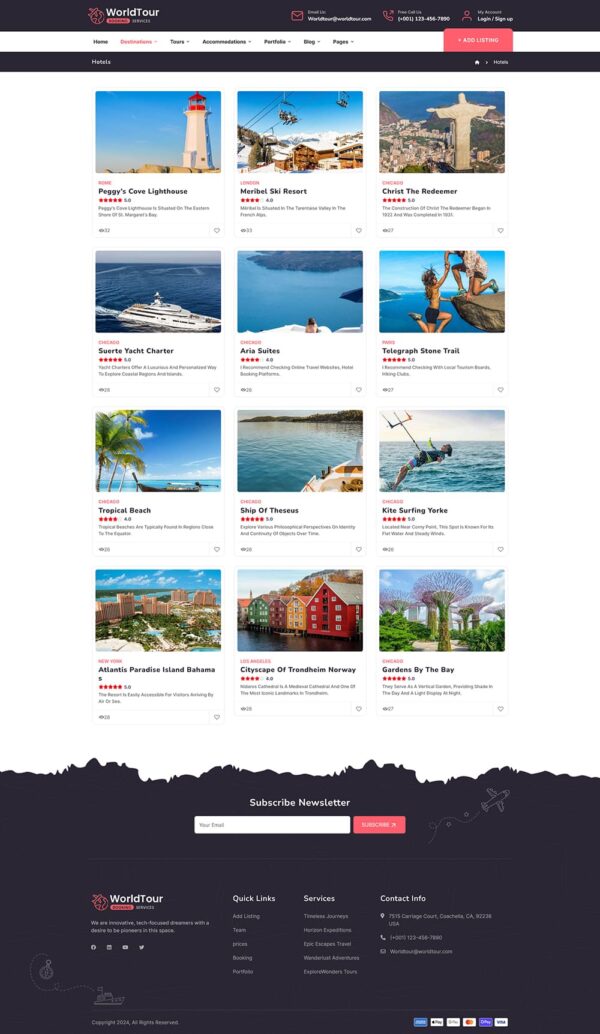WorldTour - Tour & Travel Agencies - WordPress Theme
