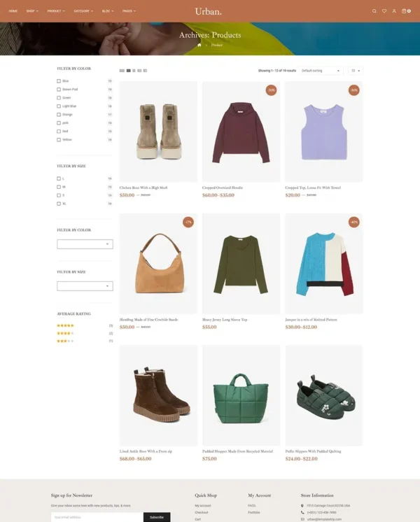Urban – Luxurious and Trending Fashion – WooCommerce Responsive Theme