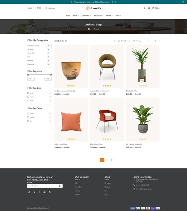 Homeify - WooCommerce Theme for Home Decoration, Furniture, Art & Crafts