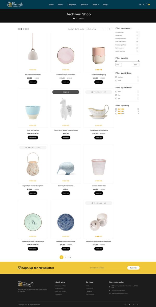 Finecraft - Home Decorative & Ceramics - WooCommerce Theme
