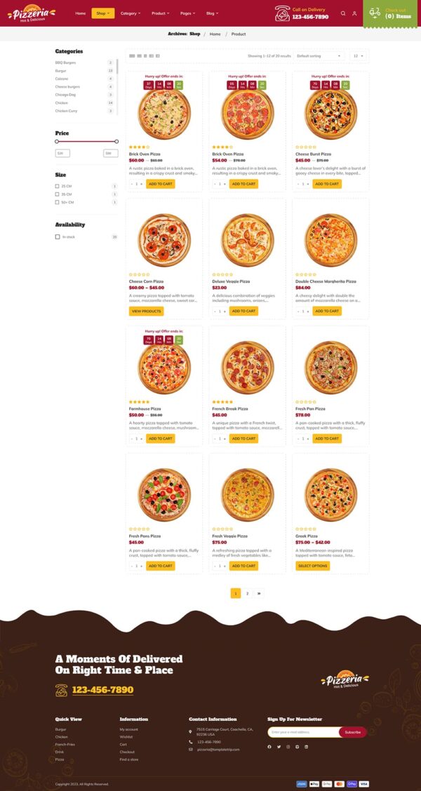 Pizzeria - WooCommerce Theme For Pizza, Fast Food, Restaurant & Cafes