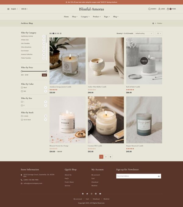BlissfulAmoras - WooCommerce Theme For Natural & Handmade Soy Candles