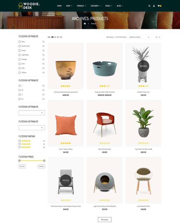 Woodie - Best of Home Decor WooCommerce Responsive Theme