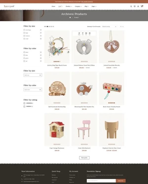 SavvyArt - Handmade & Crafting - Best of Conversion-Friendly WooCommerce Theme