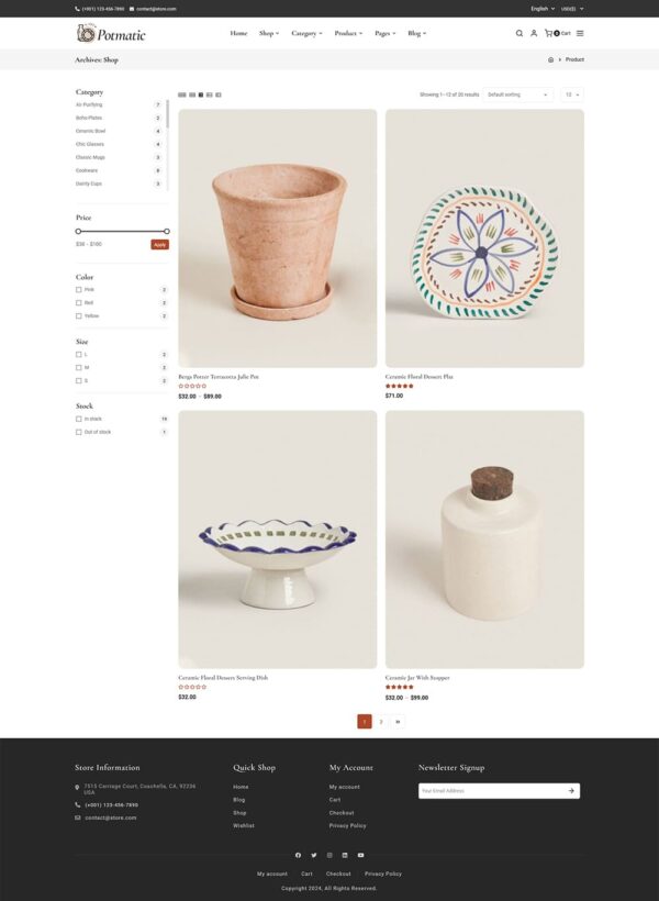 Potmatic - Crockery, Decor & Pottery Art - WooCommerce Theme