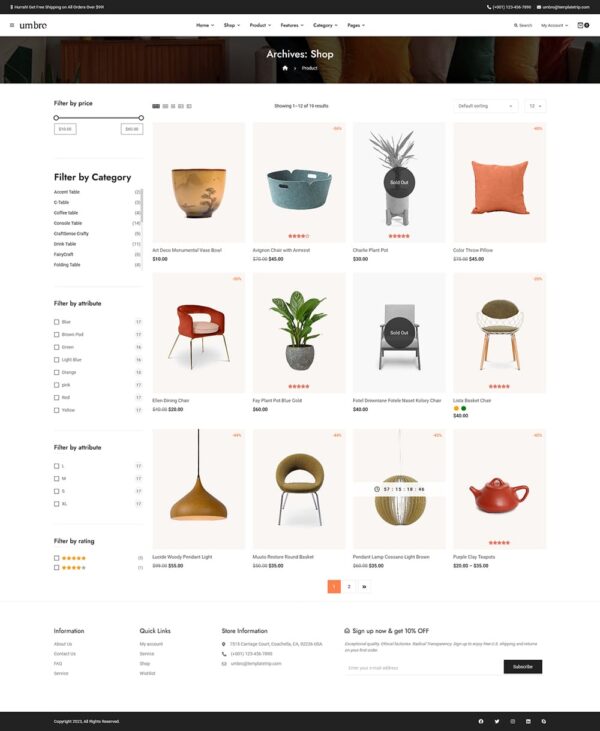 Umbro - Home Decor & Furniture - WooCommerce Responsive Theme