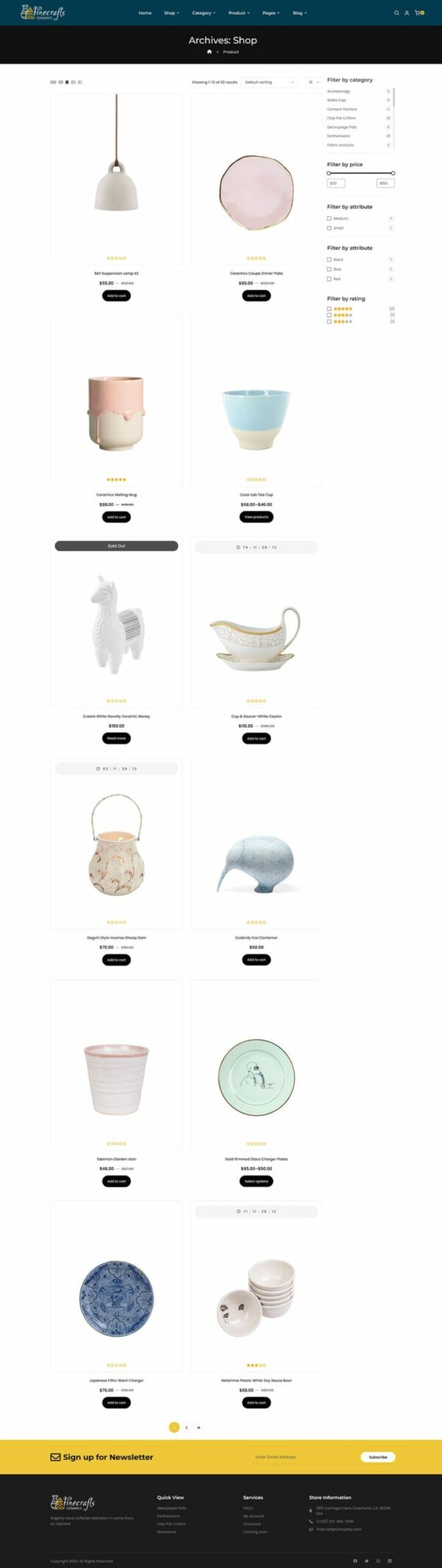 Finecraft - Home Decorative & Ceramics - WooCommerce Theme