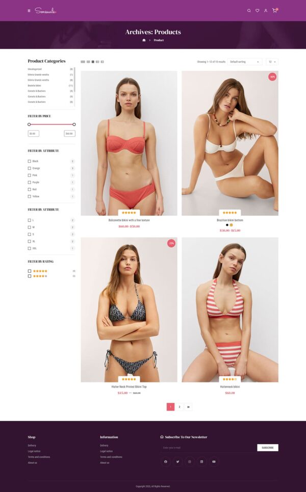 Sensuels - Premium Lingerie Store - WooCommerce Responsive Theme