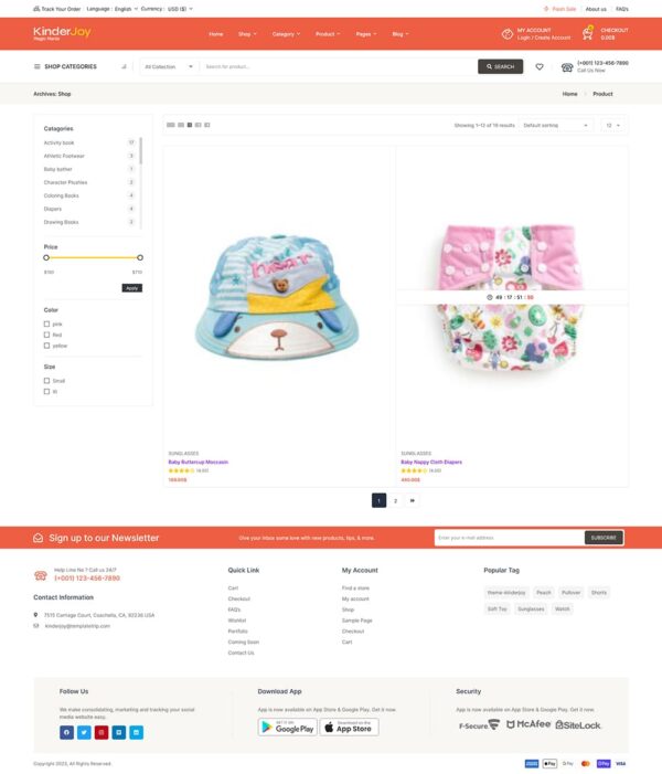 KinderJoy - Kids Fashion & Toys Store - WooCommerce Theme