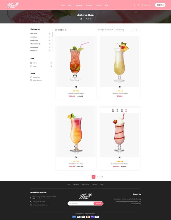 Summer - WooCommerce Theme For Juices, Shakes, Ice Cream & Smoothies