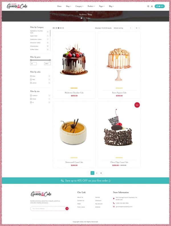 Genoise - WooCommerce Theme For Cake, Bakery, Pastry & Dessert Shop