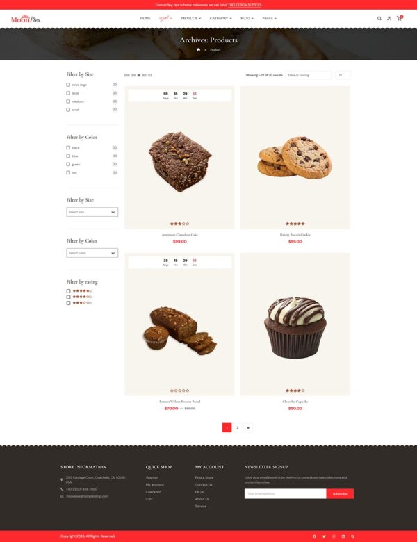 MoonPies - Cake & Sweet Shop - WooCommerce Responsive Theme