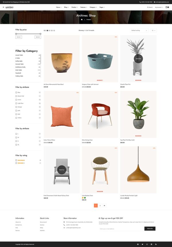 Umbro - Home Decor & Furniture - WooCommerce Responsive Theme