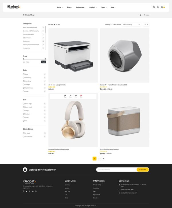 iGadget - Electronic Gadgets & Audio Speakers - WooCommerce Theme