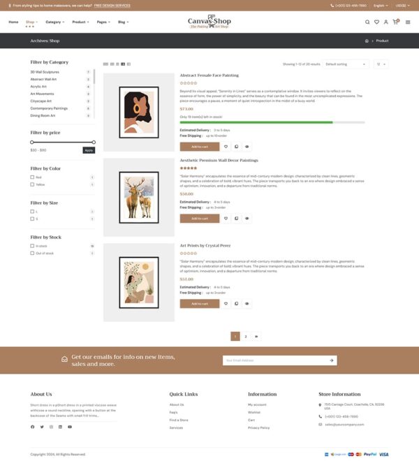 CanvasArt - Painting, Art & Crafts - WooCommerce Theme