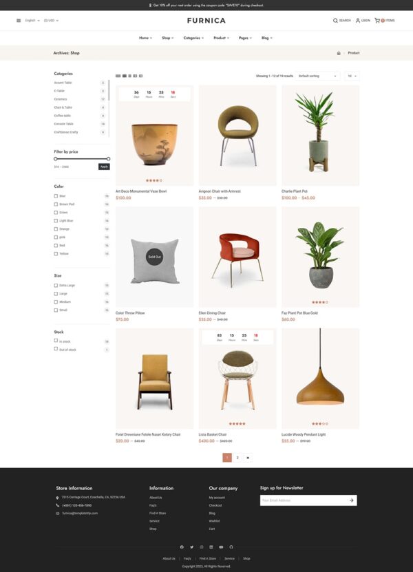 Furnica - Home Decor, Furniture, Art & Crafts - WooCommerce Responsive Theme