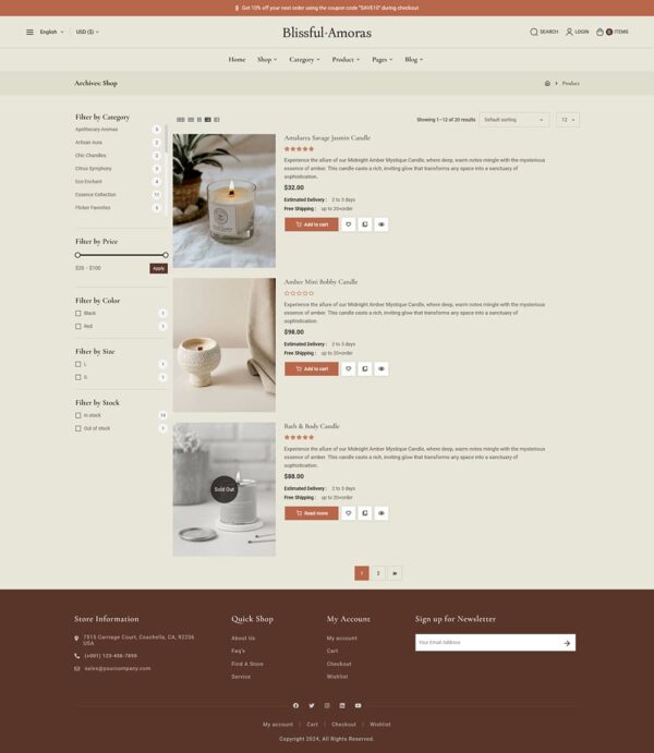 BlissfulAmoras - WooCommerce Theme For Natural & Handmade Soy Candles