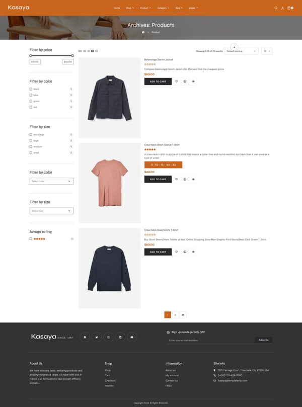 Kasaya - Modern Fashion & Apparels - WooCommerce Responsive Theme