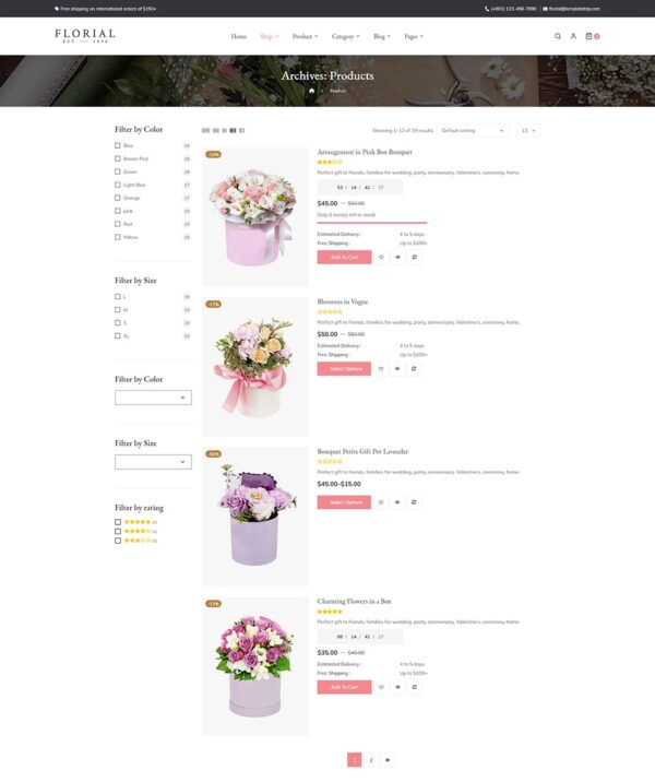 Florial - Blossom & Florist Store - WooCommerce Responsive Theme