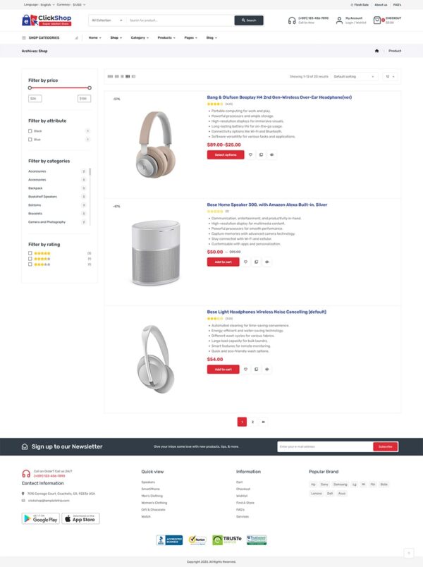 ClickShop - WooCommerce Theme For Electronic & Gadgets Marketplace Store