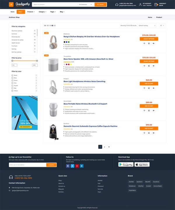Gadgetly – WooCommerce Theme For Electronics & Gadgets Marketplaces