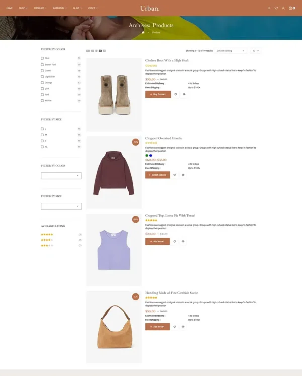 Urban – Luxurious and Trending Fashion – WooCommerce Responsive Theme