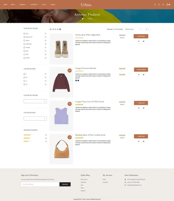 Urban – Luxurious and Trending Fashion – WooCommerce Responsive Theme