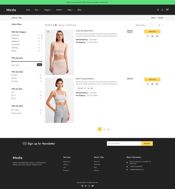 Mode - Minimal Fashion & LifeStyle - WooCommerce Responsive Theme