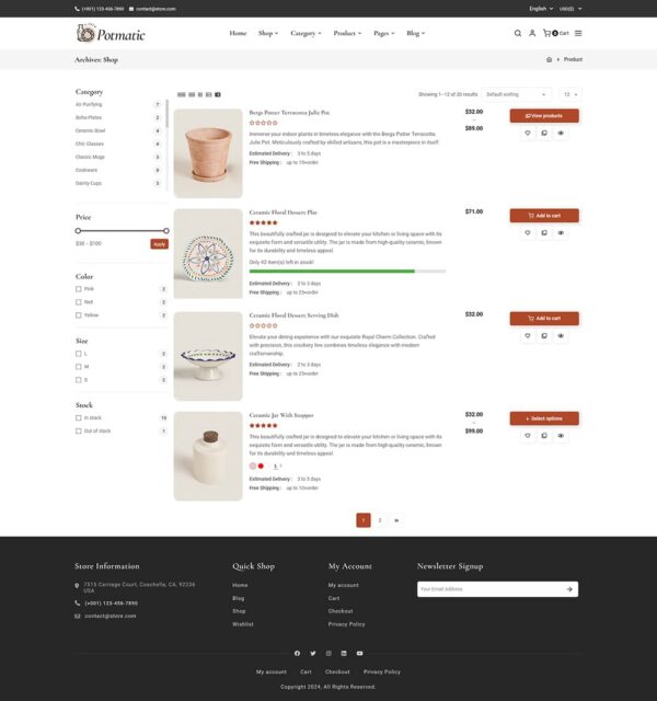 Potmatic - Crockery, Decor & Pottery Art - WooCommerce Theme