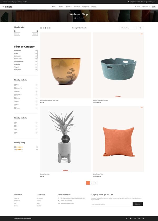 Umbro - Home Decor & Furniture - WooCommerce Responsive Theme