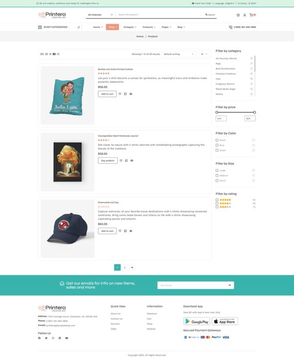 Printera - Print-on-Demand (POD) Fashion Apparel WooCommerce Theme