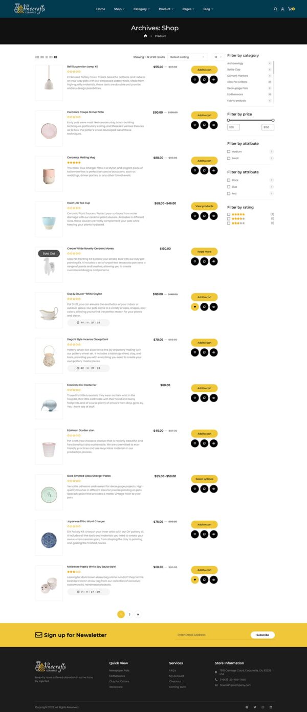 Finecraft - Home Decorative & Ceramics - WooCommerce Theme
