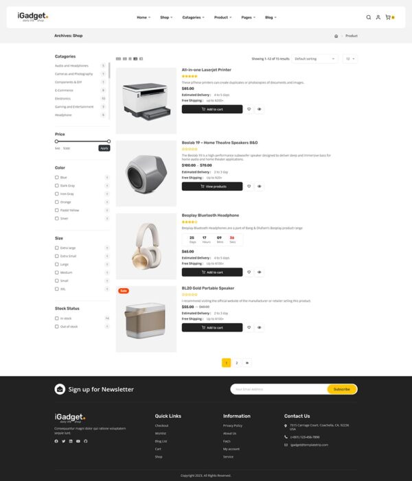 iGadget - Electronic Gadgets & Audio Speakers - WooCommerce Theme