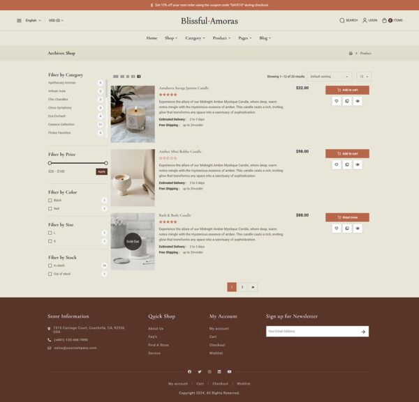 BlissfulAmoras - WooCommerce Theme For Natural & Handmade Soy Candles