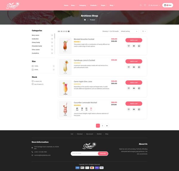 Summer - WooCommerce Theme For Juices, Shakes, Ice Cream & Smoothies